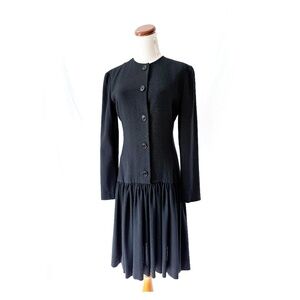 vintage Carolyn Roehm black wool dress Medium